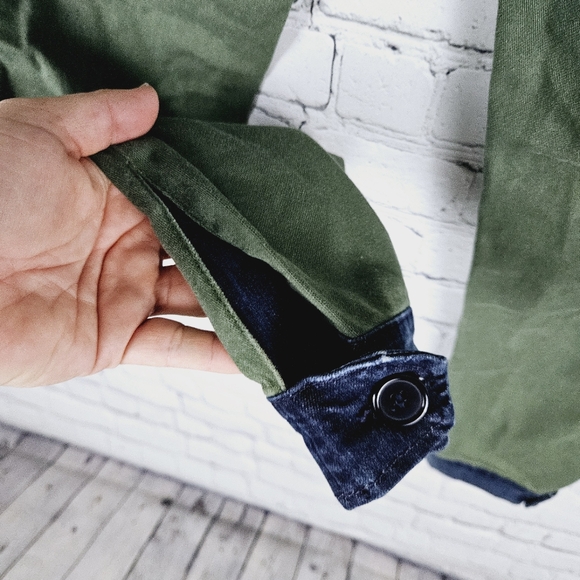 ETIENNE MARCEL | Military color block cropped ankle slim fit utility pants - Picture 7 of 12